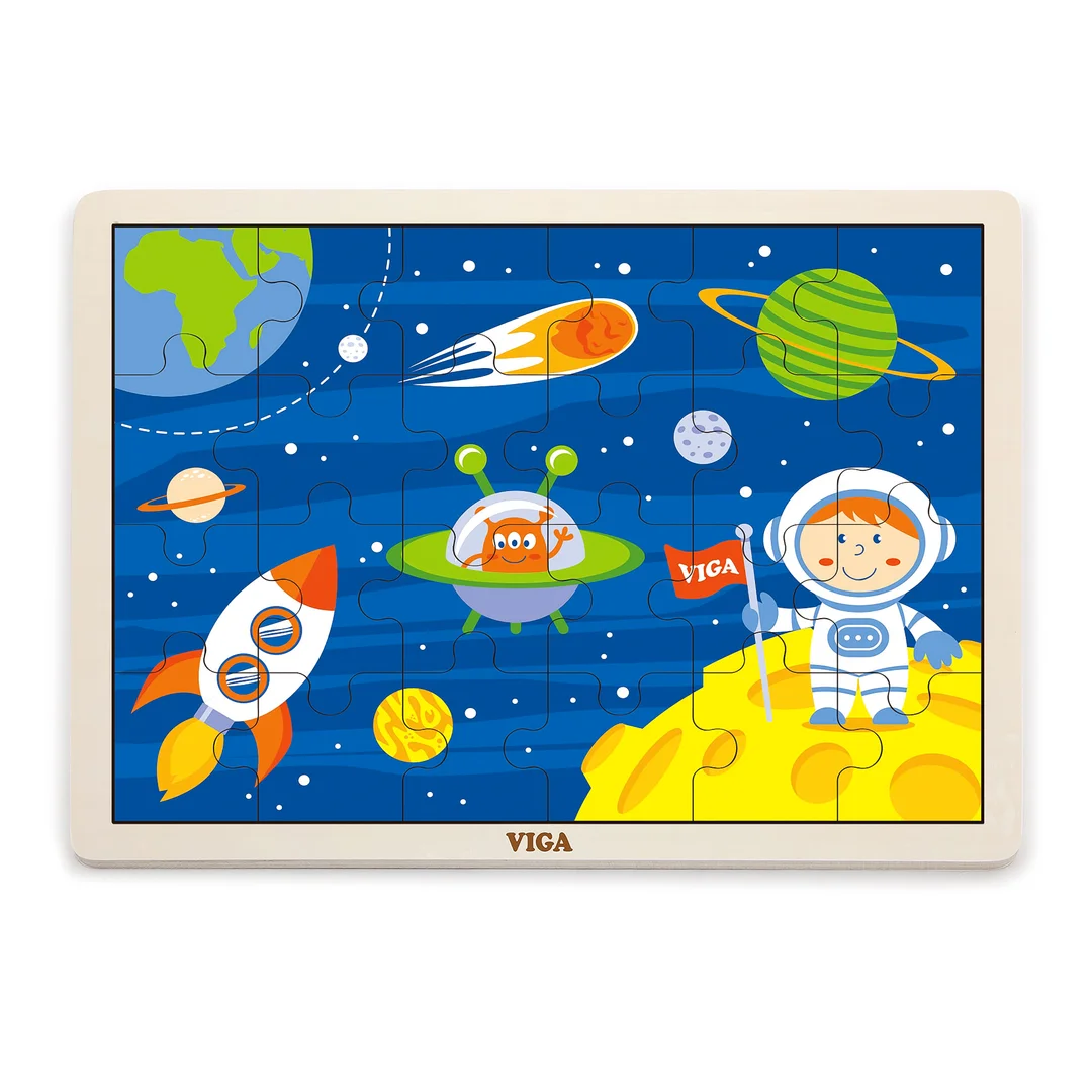 ND18_3308 Viga 51461 Puzzle na podkładce 24 elementy - kosmiczna przygoda