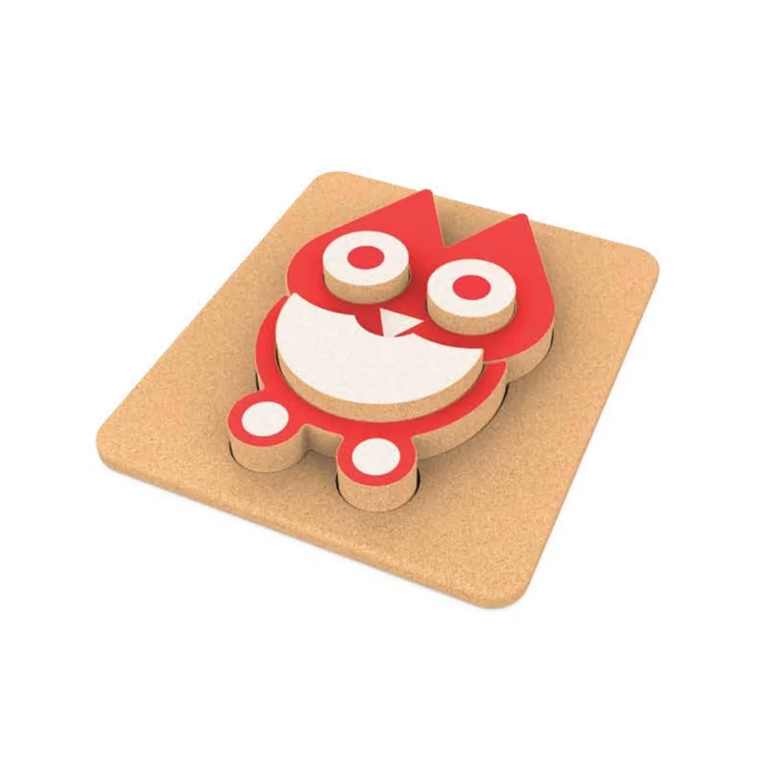 Ekologiczne klocki korkowe Puzzle Sowa