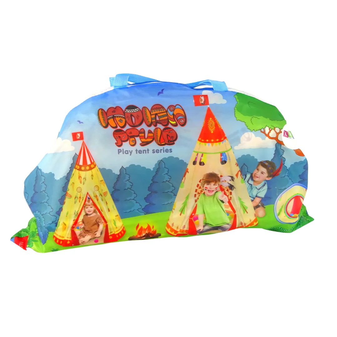 ND24_15246 Namiot Tipi Dla Dzieci Styl Indiański Ogród Kremowy 160 cm x 105 cm 5905515356312