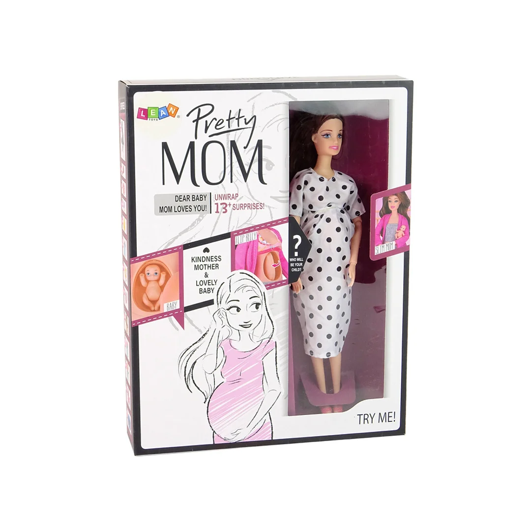 ND24_15731 Lalka Dla Dzieci W Ciąży Długie Włosy Akcesoria 5905679072509