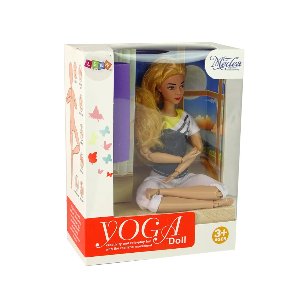 ND24_15993 Lalka Dla Dzieci Mata Joga Długie Blond Włosy 5905679075395