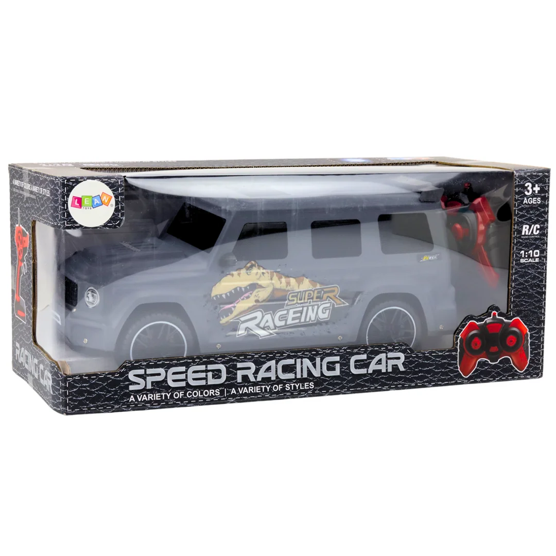 ND24_18576 Auto Zdalnie Sterowane RC z Dinozaurem w Skali 1:10 Szare 5905991017400