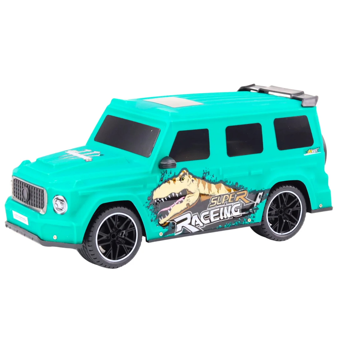 ND24_18577 Auto Zdalnie Sterowane RC z Dinozaurem w Skali 1:10 Zielone 5905991017417
