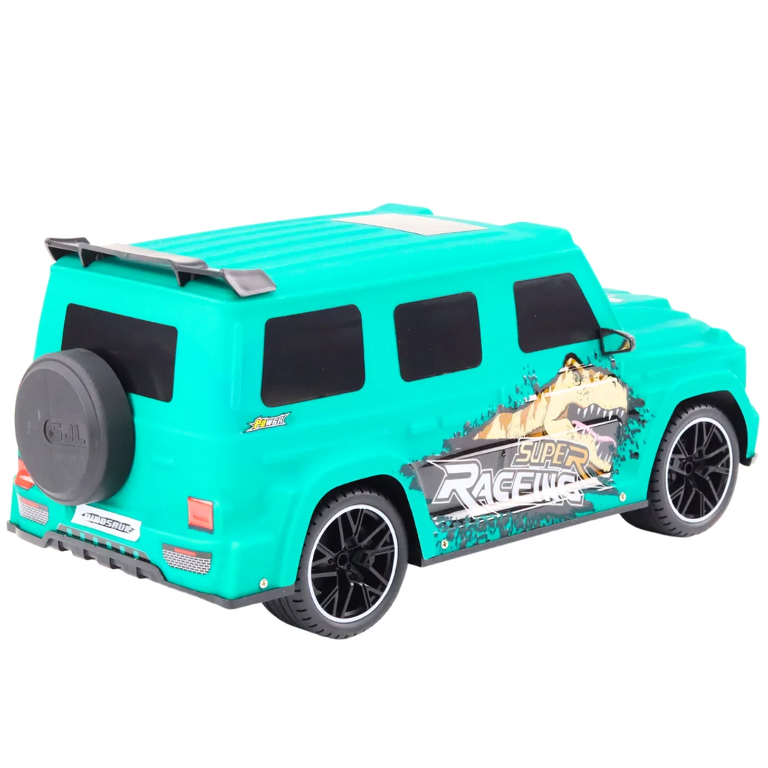 ND24_18577 Auto Zdalnie Sterowane RC z Dinozaurem w Skali 1:10 Zielone 5905991017417