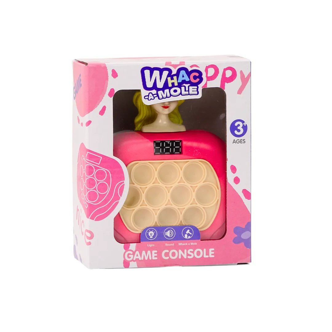 Gra Pop It Wac A Mole Lalka Światła Dźwięki Różowa