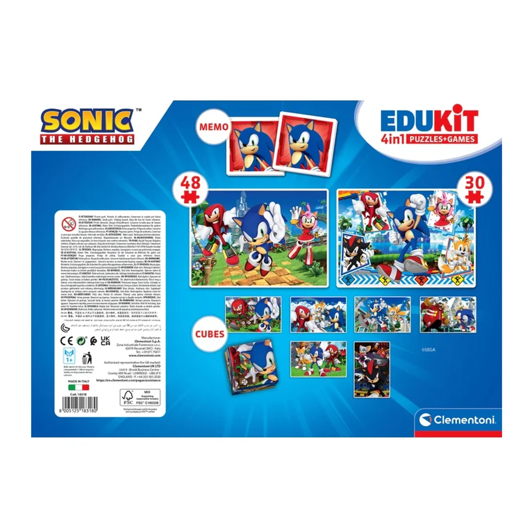 Zestaw Edukacyjny Puzzle Memo Klocki SONIC
