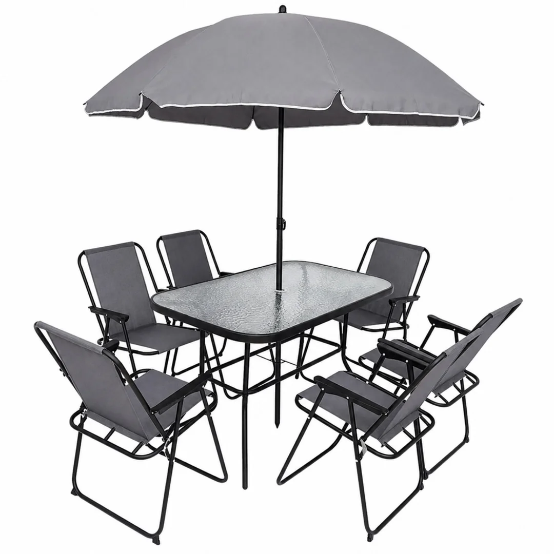 ND24_29485 Zestaw Meble Ogrodowe Stół Krzesła Metalowe Parasol Na Balkon Taras Ogród 5905991094722