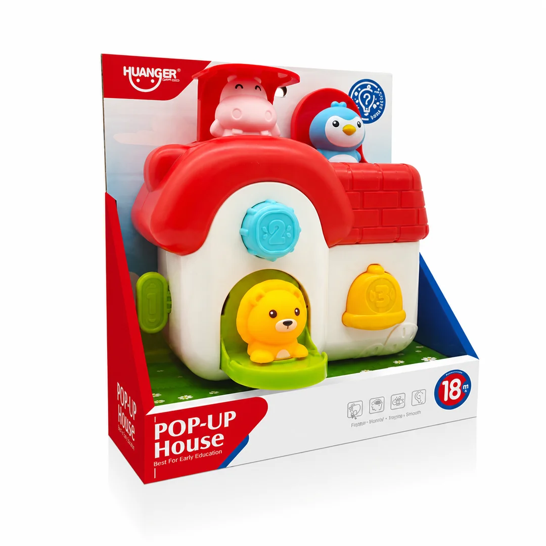 WOOPIE Interaktywny Domek Pop Up Zwierzątka Zabawka Manipulacyjna