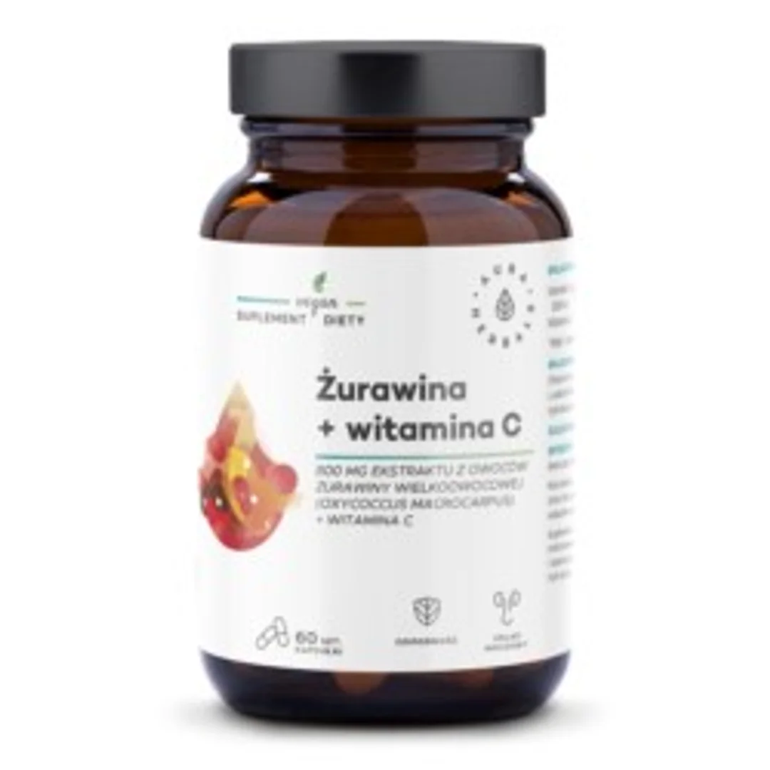 Aura Herbals Żurawina 800mg Witamina C 60 kap