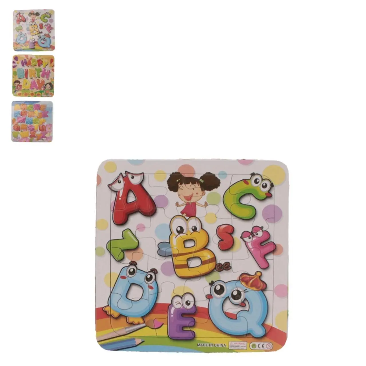 ZAB/PUZZLE, UKŁADANKA "ALFABET" 3szt. (12/600)