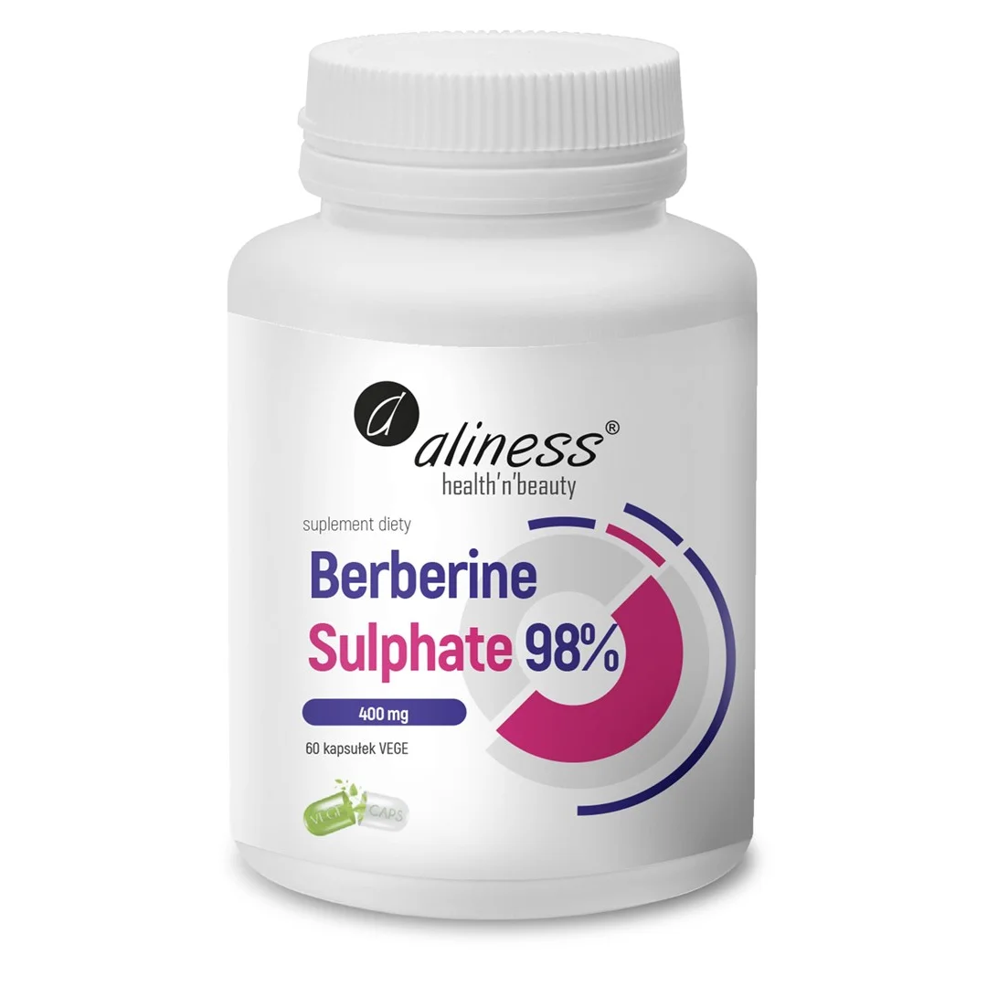 Aliness Berberine Sulphate 98% 400mg × 60 Vege caps.