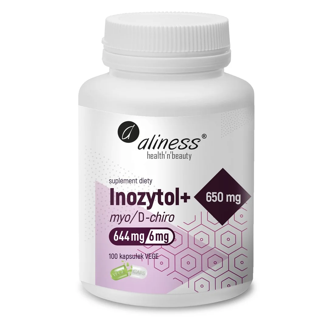 Aliness Inozytol myo/D-chiro 650mg + B6 × 100 Vege caps