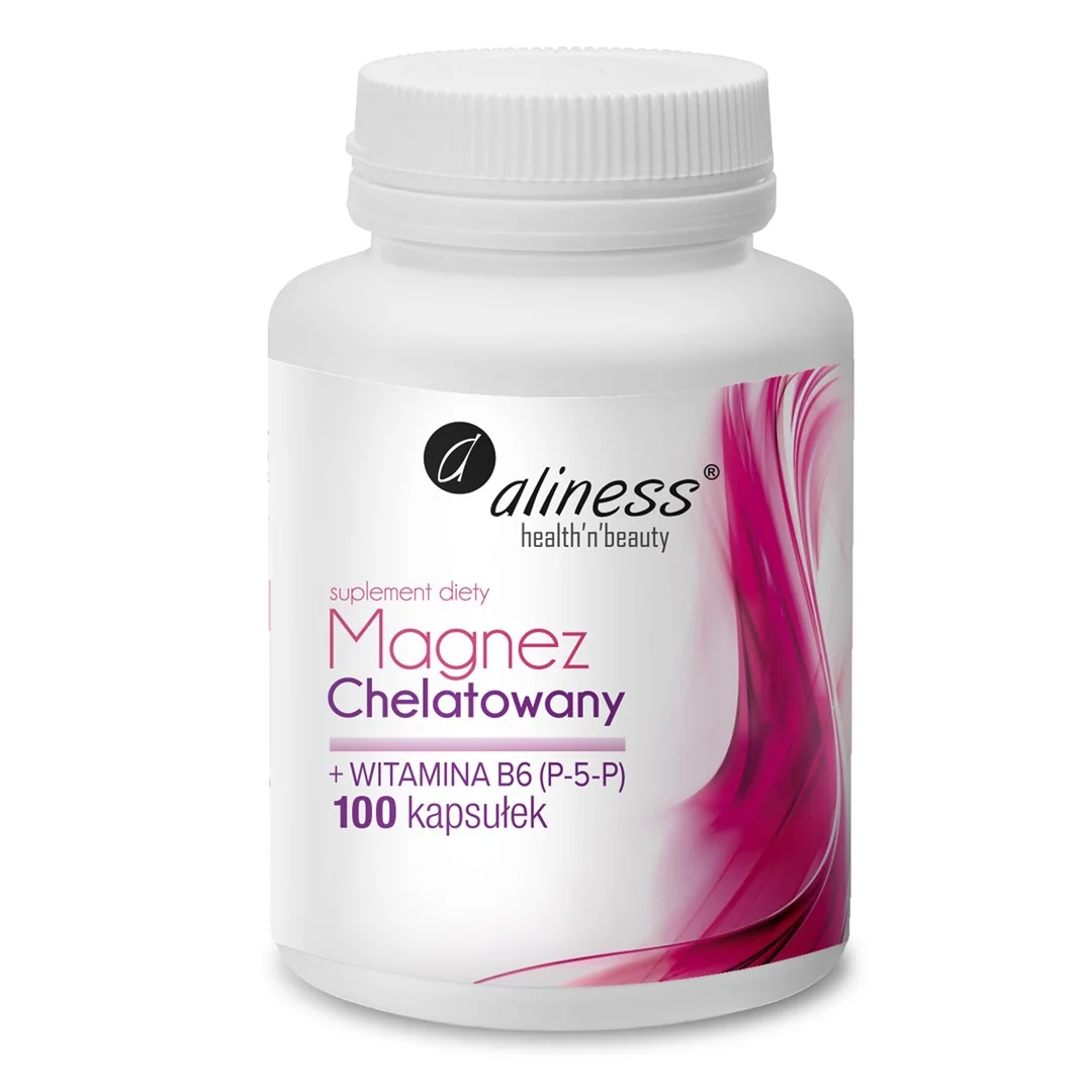 Aliness Magnez Chelatowany 650 mg + B6 (P-5-P) × 100 kaps.