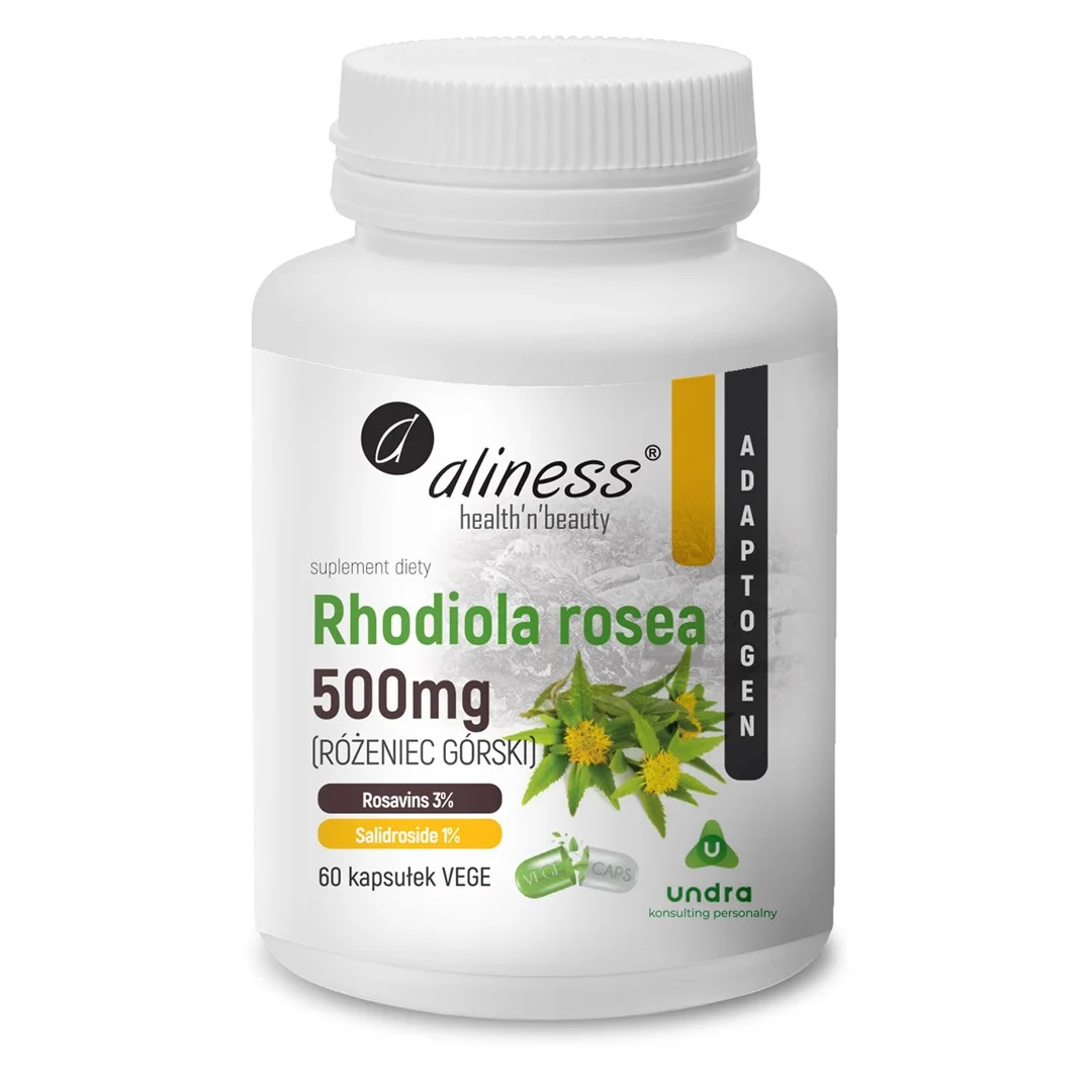 Aliness Rhodiola rosea (różeniec górski) 500mg × 60 Vege caps
