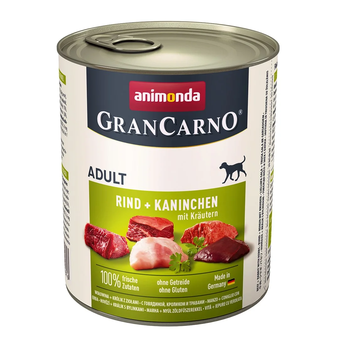 ANIMONDA Grancarno Adult wołowina, królik i zioła - mokra karma dla psa - 800g