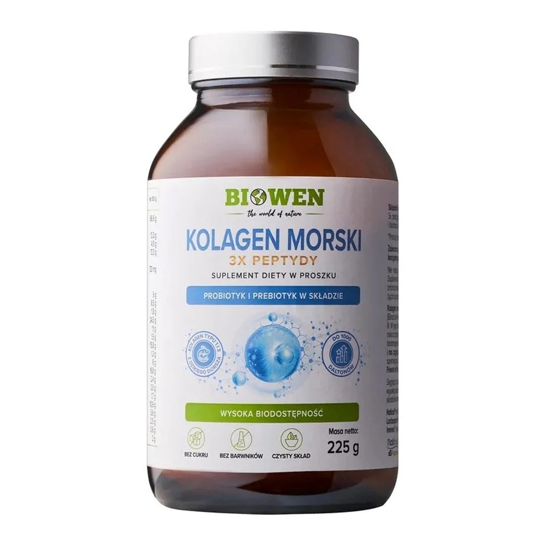 BIOWEN Kolagen Morski - 3X PEPTYDY - 225g