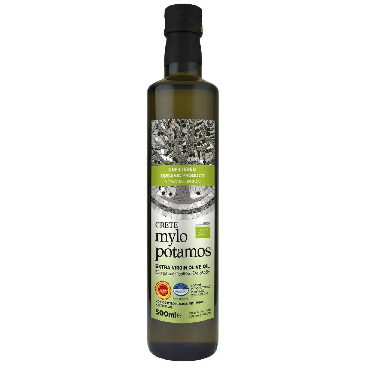 OLIWA Z OLIWEK EXTRA VIRGIN NIEFILTROWANA PDO KRETA BIO 500 ml - MYLOPOTAMOS