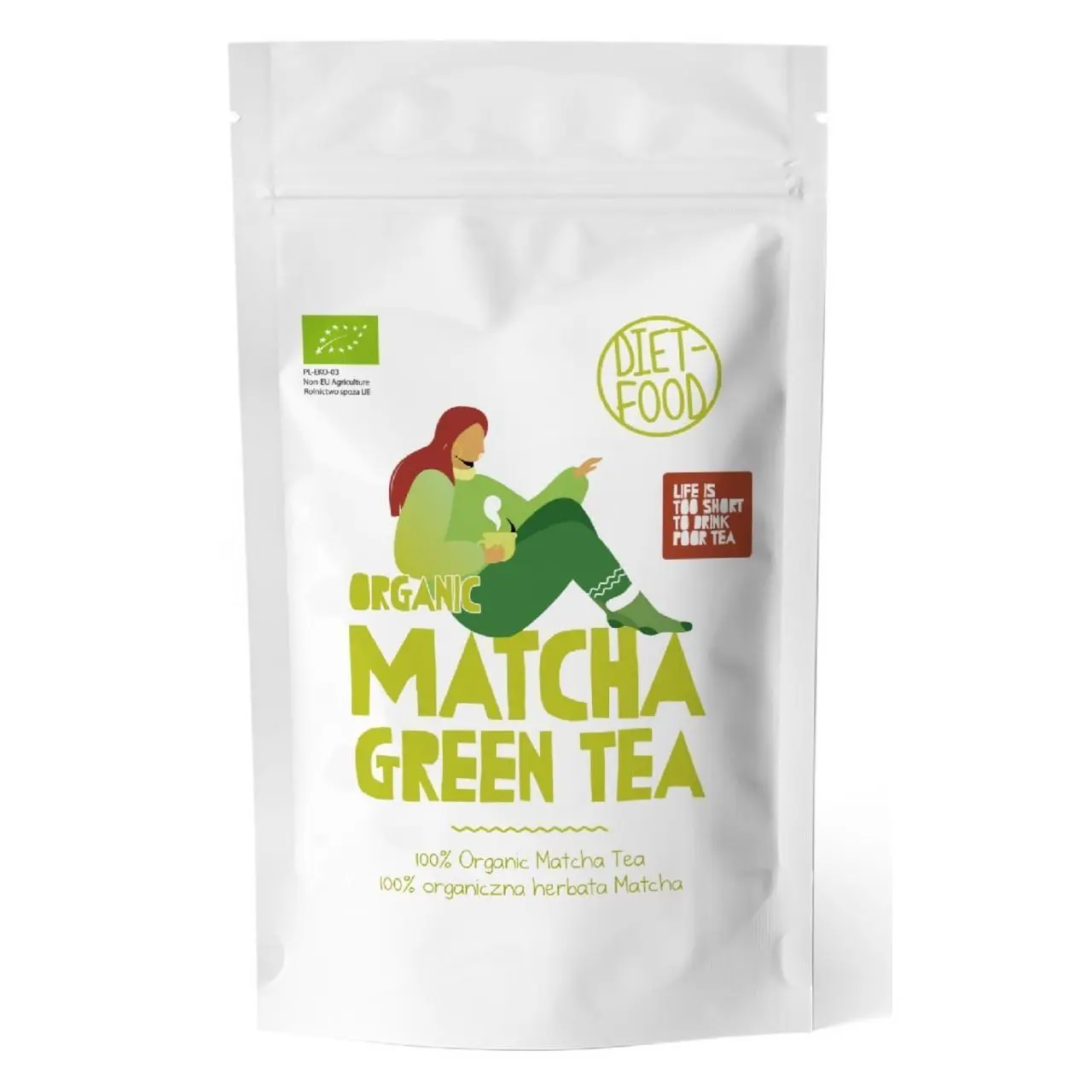 HERBATA ZIELONA MATCHA BIO 100 g - DIET-FOOD