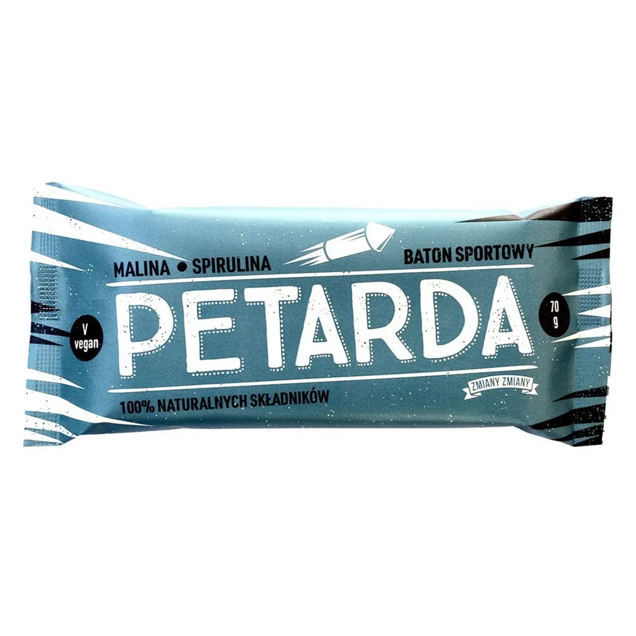 BATON BAKALIOWY Z MALINAMI I SPIRULINĄ PETARDA BEZGLUTENOWY 70 g - ZMIANY ZMIANY