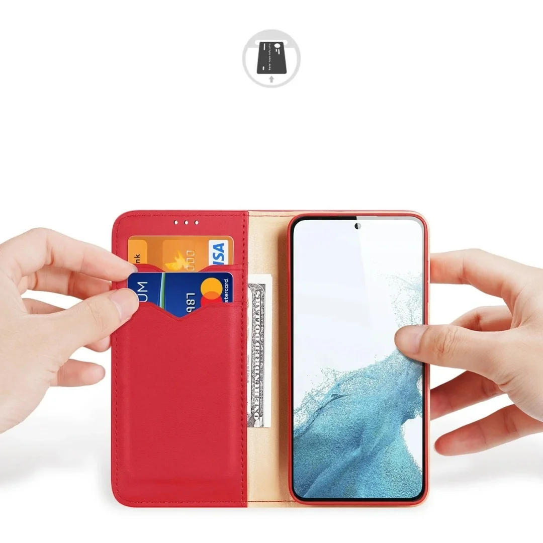 Etui ochronne Dux Ducis Hivo do Samsung Galaxy S23+ Plus pokrowiec z klapką portfel podstawka blokada RFID czerwone