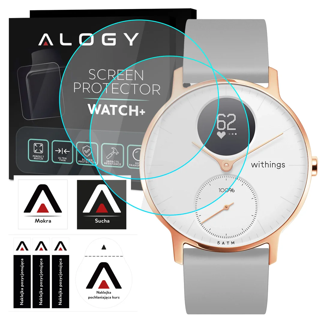 2x Szkło Hartowane na smartwatch watch zegarek uniwersalne 36mm średnica ochronne Alogy Screen Protector Watch+ - 25
