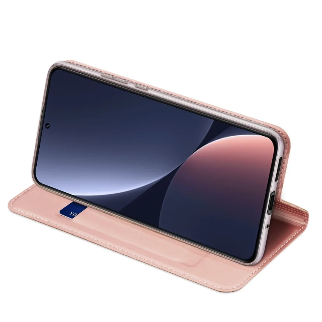 Dux Ducis Skin Pro etui Xiaomi 13 pokrowiec z klapką portfel na kartę podstawka różowe - 17