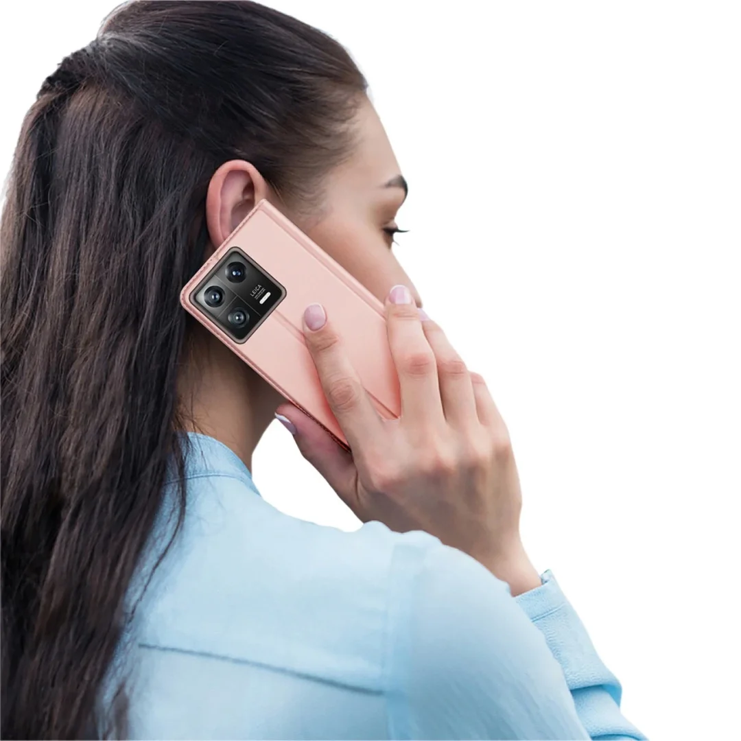 Dux Ducis Skin Pro etui Xiaomi 13 pokrowiec z klapką portfel na kartę podstawka różowe - 20