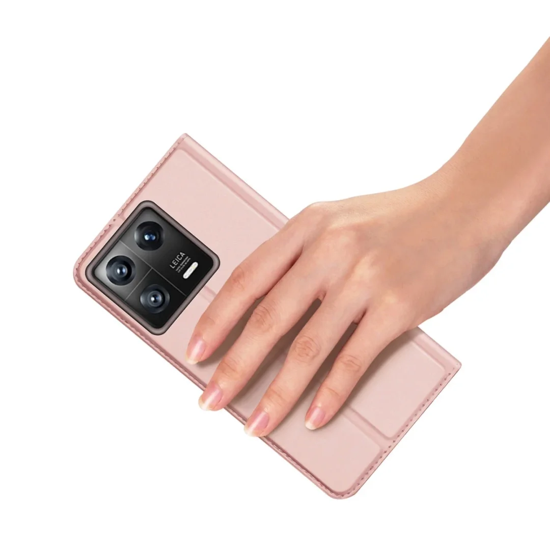 Dux Ducis Skin Pro etui Xiaomi 13 pokrowiec z klapką portfel na kartę podstawka różowe - 22