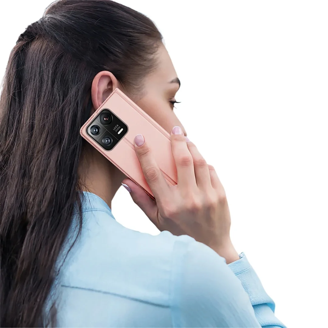 Dux Ducis Skin Pro etui Xiaomi 13 Pro pokrowiec z klapką portfel na kartę podstawka różowe - 22