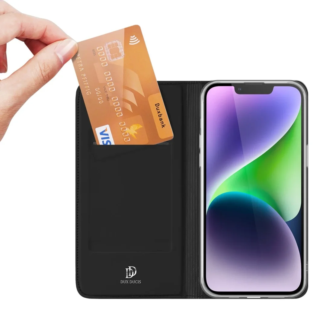 Etui do iPhone 15 Plus pokrowiec z klapką i portfelem Dux Ducis Skin Pro - czarne - 17