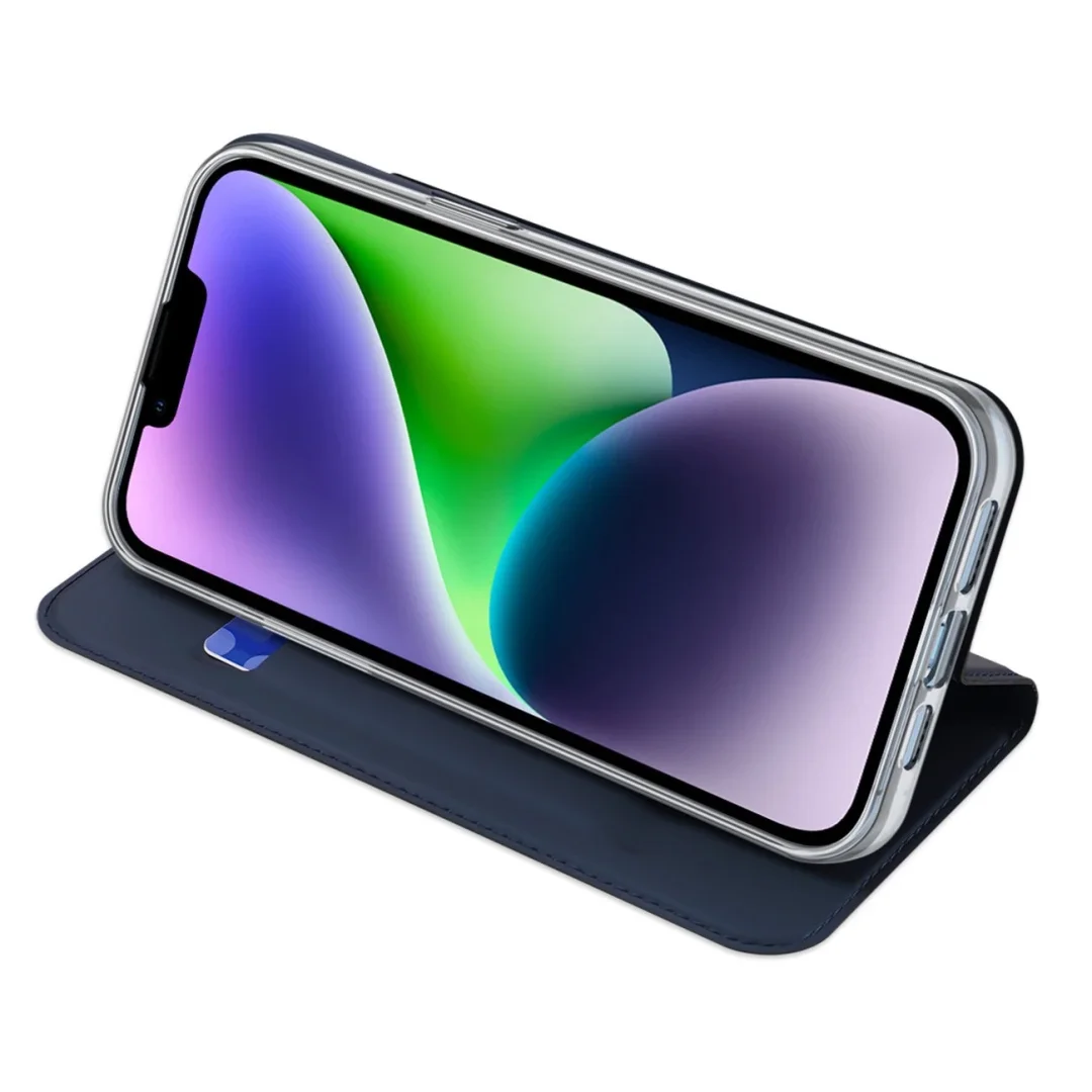 Etui do iPhone 15 Plus pokrowiec z klapką i portfelem Dux Ducis Skin Pro - niebieskie - 21