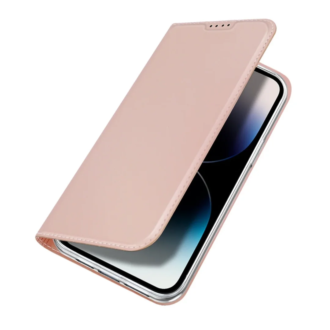 Etui do iPhone 15 Pro pokrowiec z klapką i portfelem Dux Ducis Skin Pro - różowe - 20