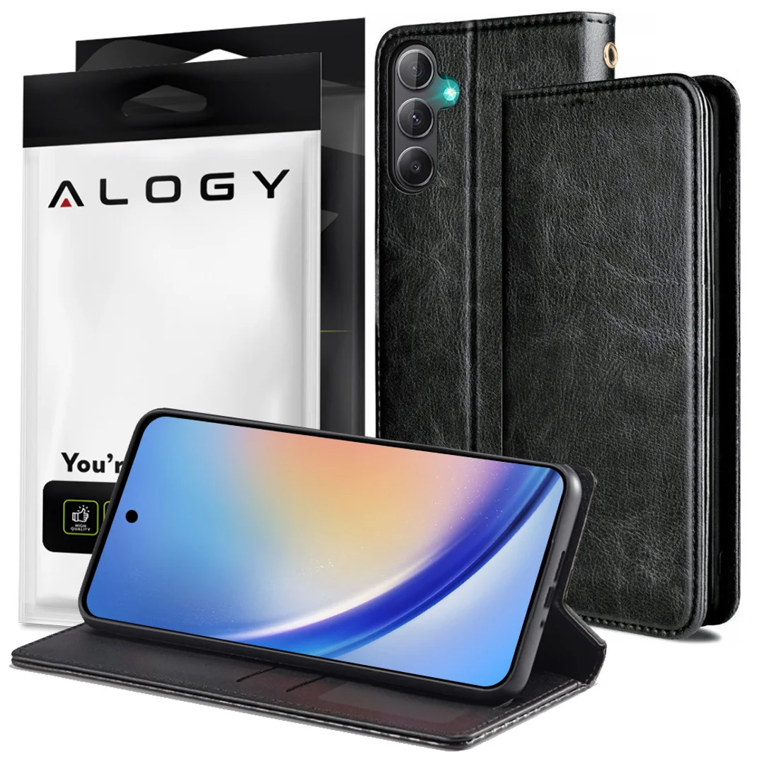 Etui ochronne z klapką skórzany portfel Alogy Wallet Case obudowa na telefon do Samsung Galaxy A54 5G Czarne - 12