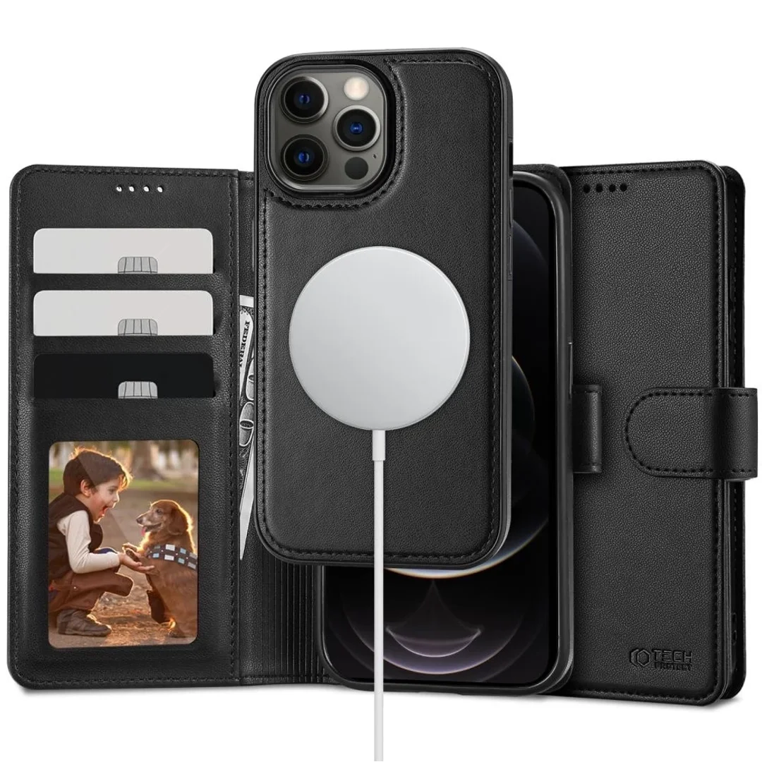 Etui z klapką zamykane portfel Wallet do MagSafe do iPhone 12 / 12 Pro Black - 11