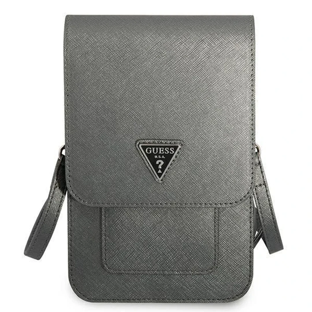 Guess Torebka GUWBSATMGR szary/grey Saffiano Triangle - 7
