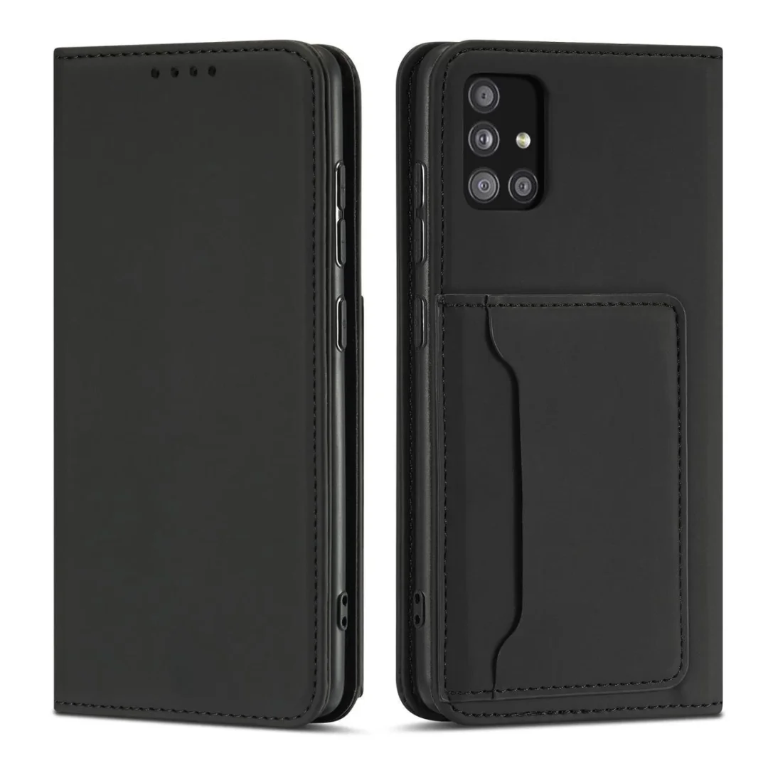 Magnet Card Case etui do Samsung Galaxy A12 5G pokrowiec portfel na karty kartę podstawka czarny - 15