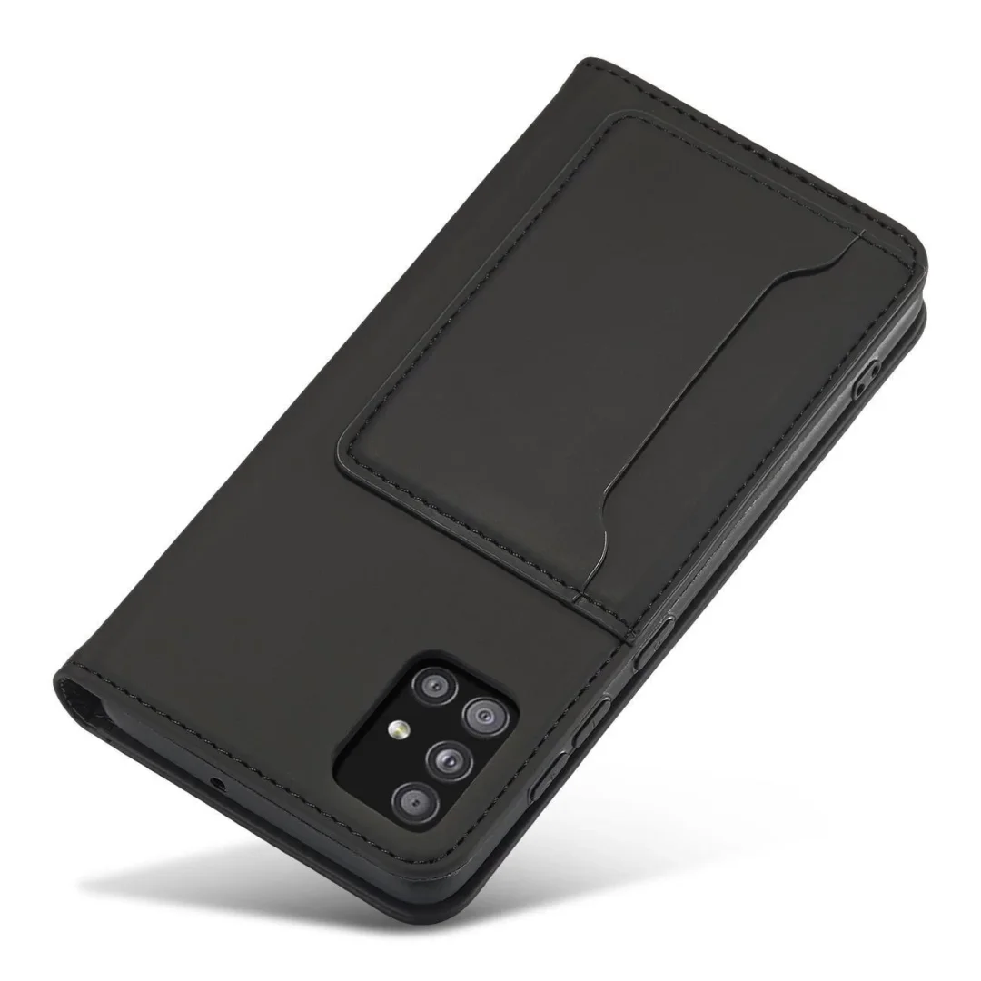 Magnet Card Case etui do Samsung Galaxy A12 5G pokrowiec portfel na karty kartę podstawka czarny - 21