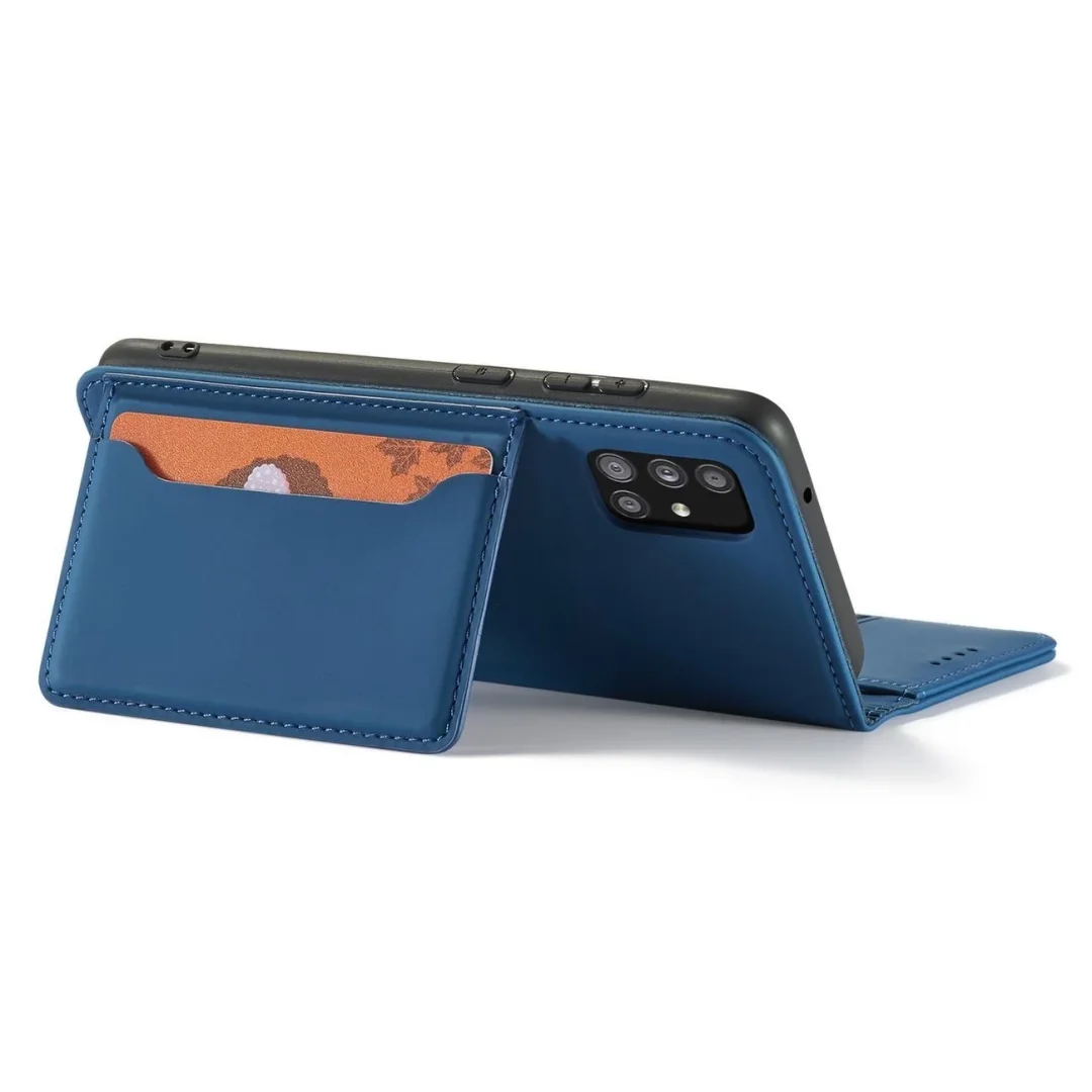 Magnet Card Case etui do Samsung Galaxy A12 5G pokrowiec portfel na karty kartę podstawka niebieski - 23