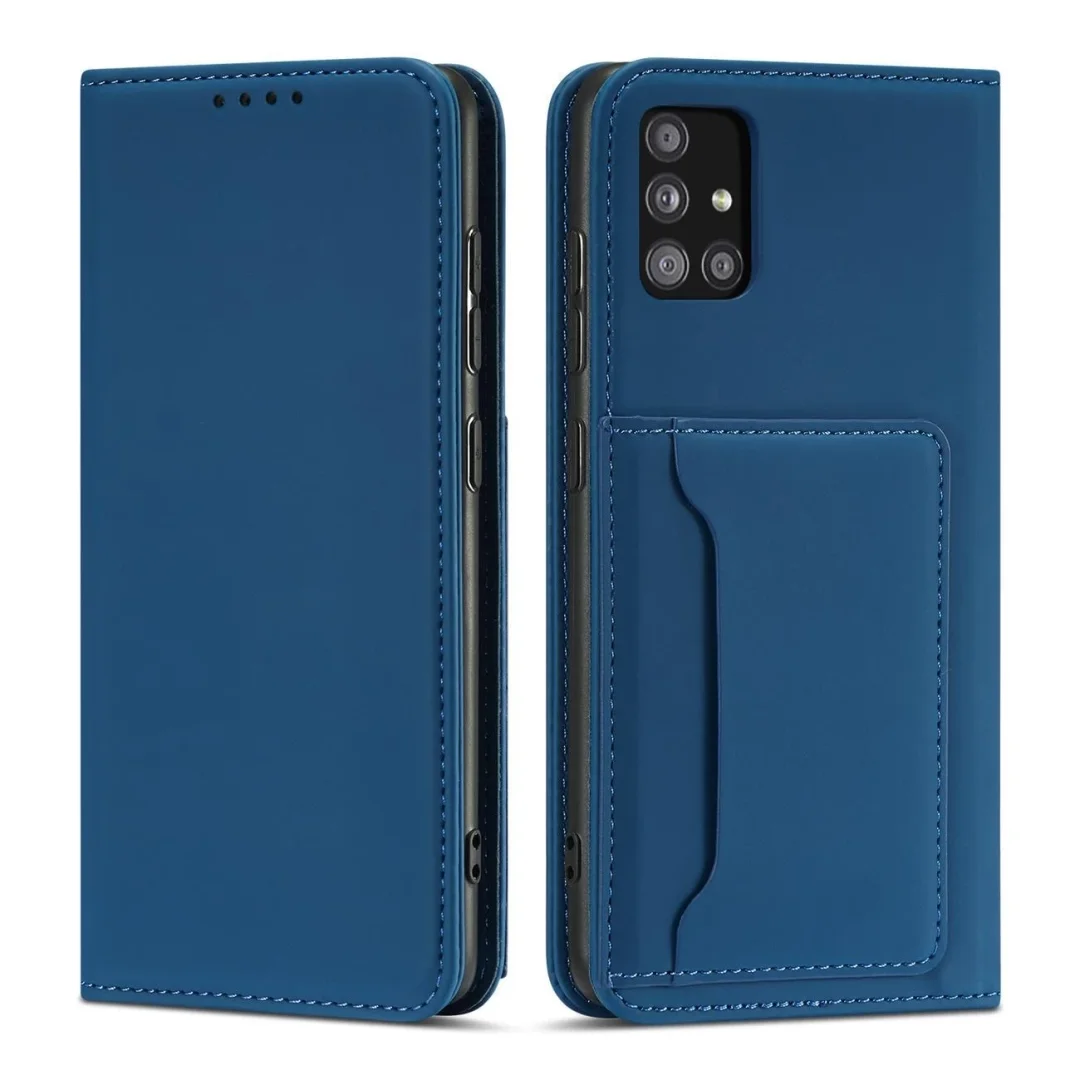 Magnet Card Case etui do Samsung Galaxy A13 5G pokrowiec portfel na karty kartę podstawka niebieski - 15