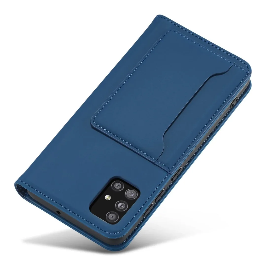 Magnet Card Case etui do Samsung Galaxy A13 5G pokrowiec portfel na karty kartę podstawka niebieski - 21