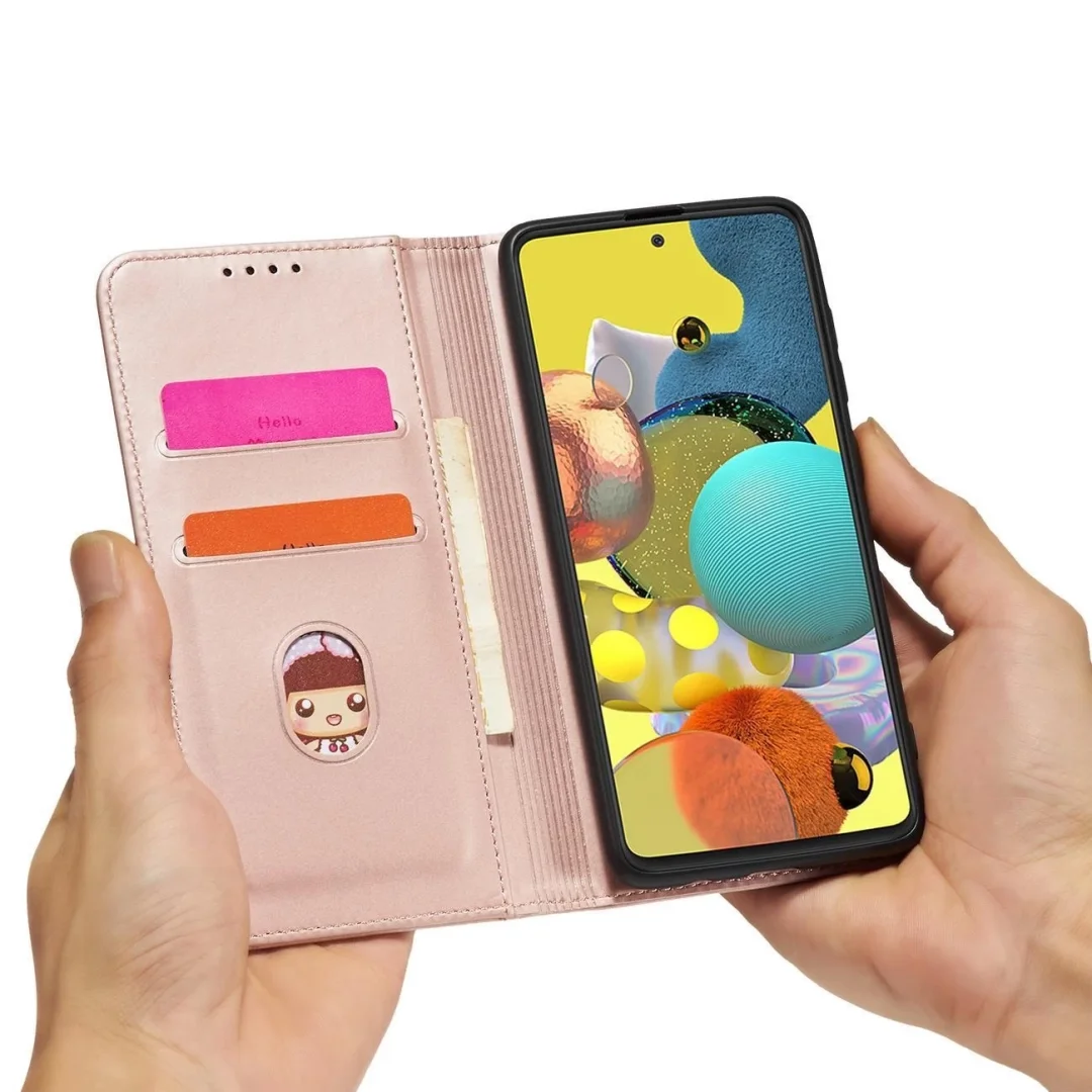 Magnet Card Case etui do Samsung Galaxy A13 5G pokrowiec portfel na karty kartę podstawka różowy - 26