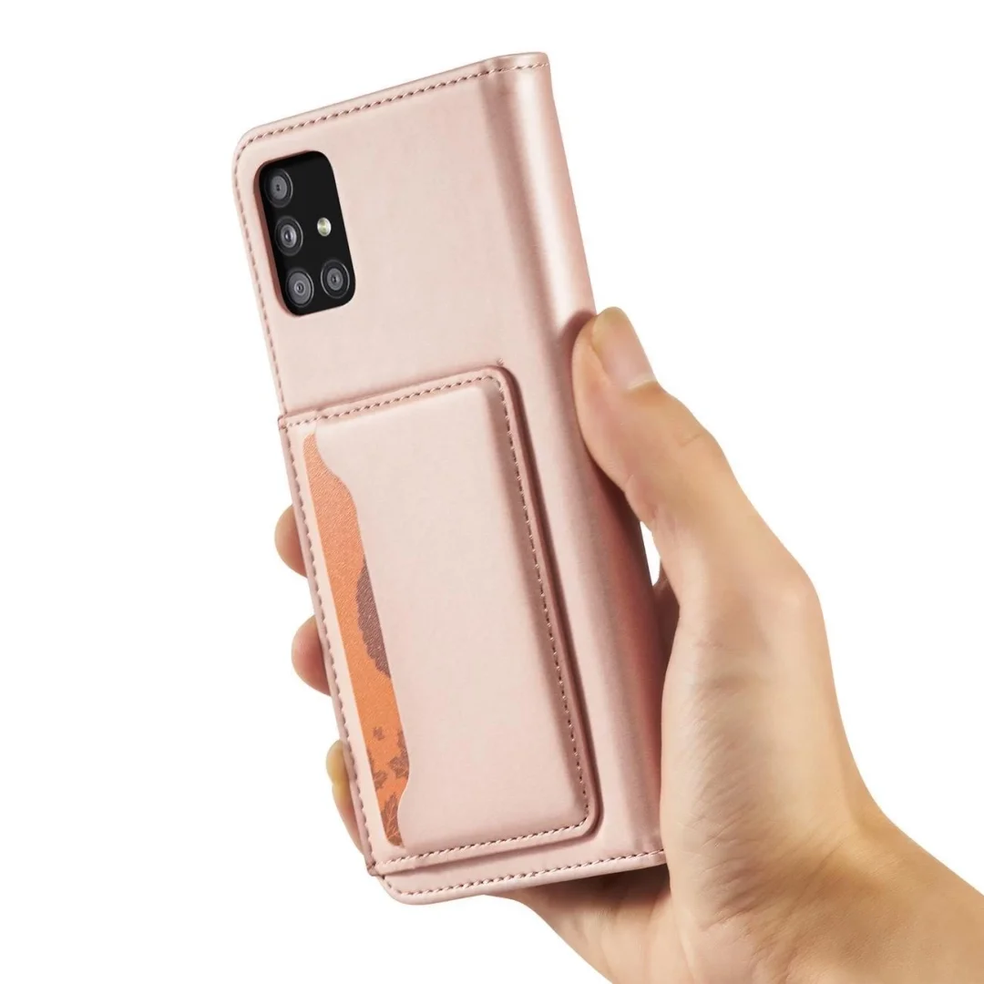 Magnet Card Case etui do Samsung Galaxy A13 5G pokrowiec portfel na karty kartę podstawka różowy - 28