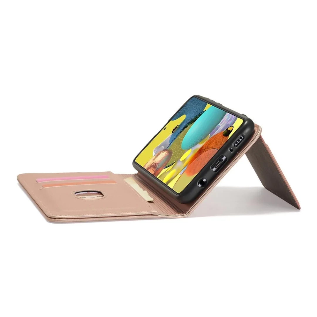 Magnet Card Case etui do Samsung Galaxy A13 5G pokrowiec portfel na karty kartę podstawka różowy - 23