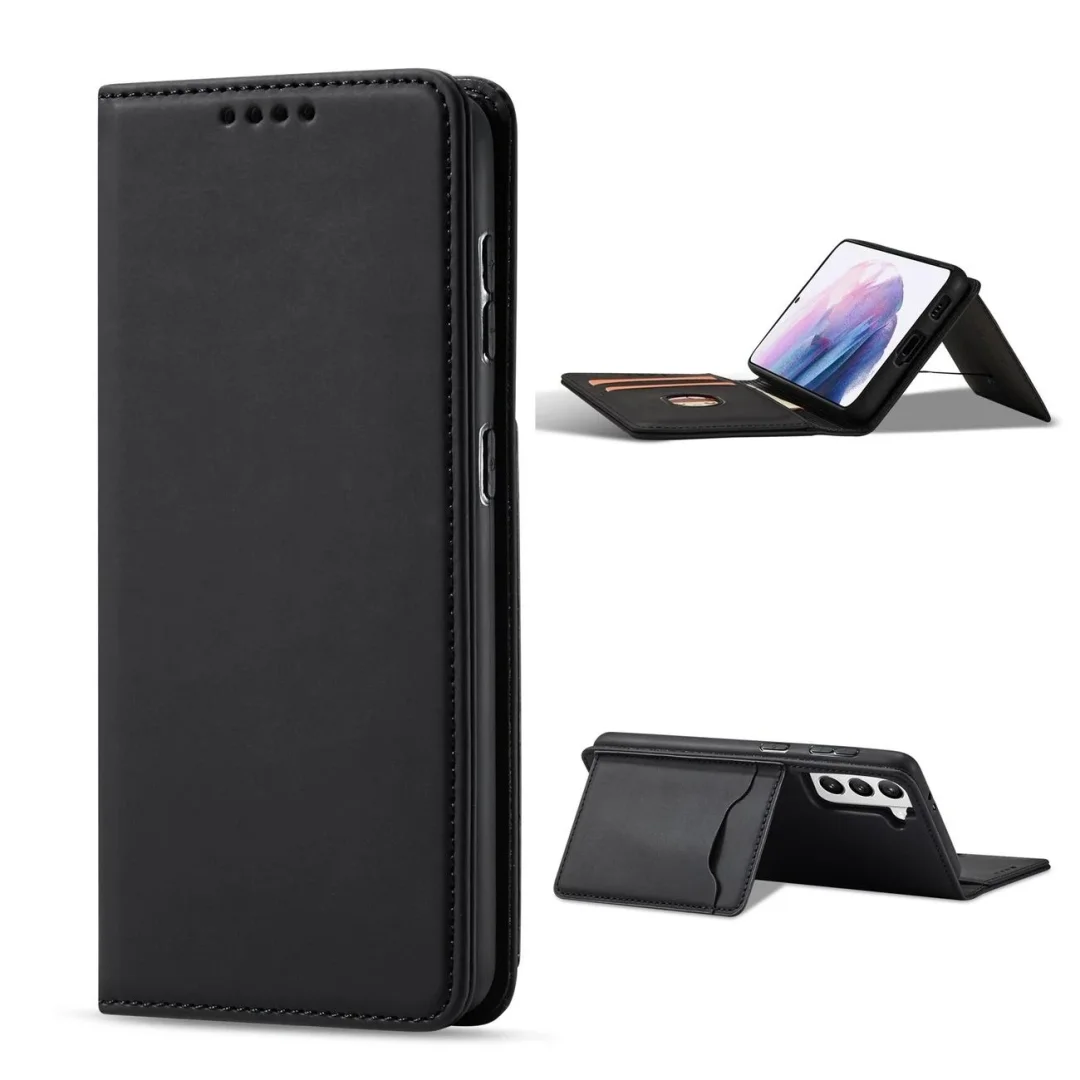 Magnet Card Case etui do Samsung Galaxy S22+ (S22 Plus) pokrowiec portfel na karty kartę podstawka czarny - 15