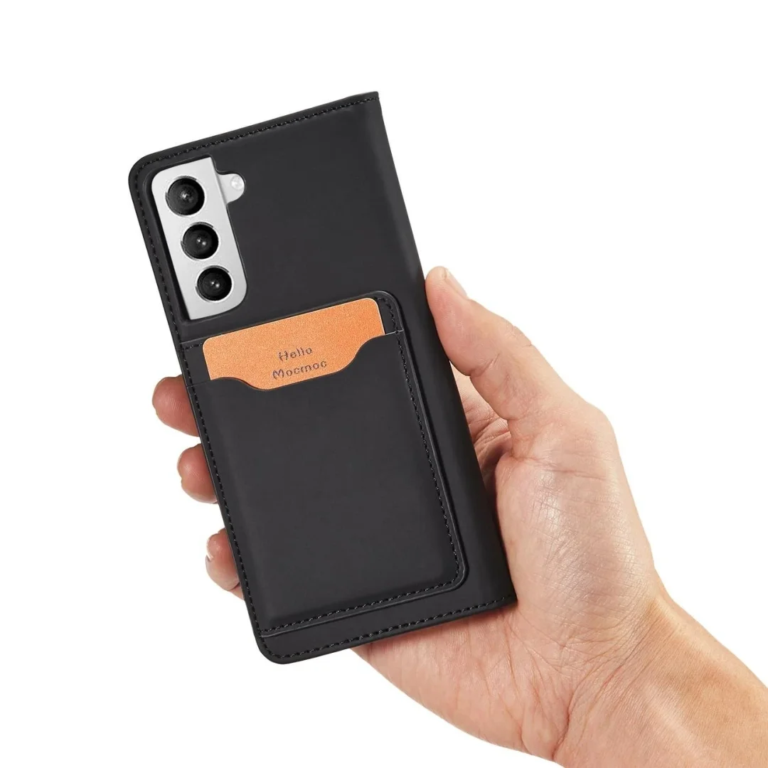 Magnet Card Case etui do Samsung Galaxy S22+ (S22 Plus) pokrowiec portfel na karty kartę podstawka czarny - 22