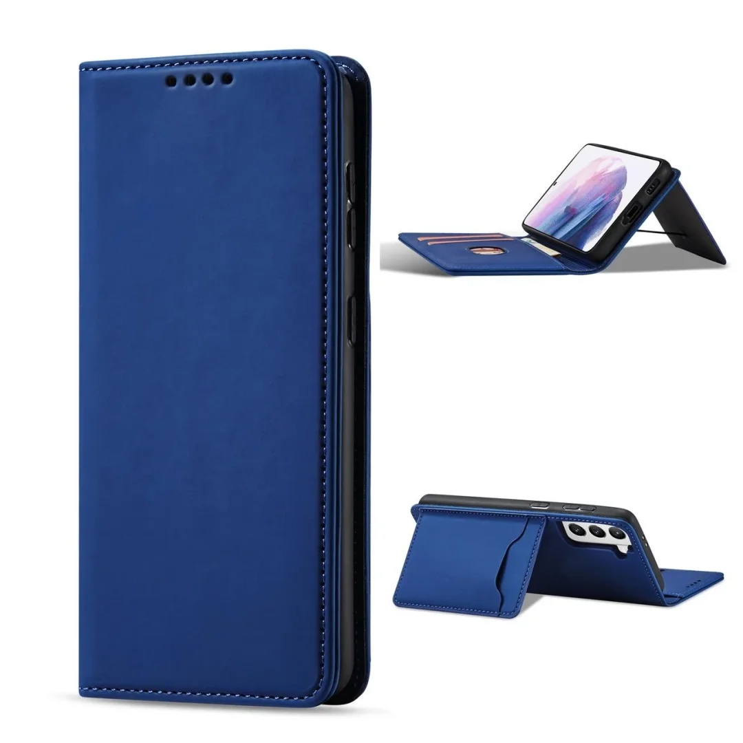 Magnet Card Case etui do Samsung Galaxy S22+ (S22 Plus) pokrowiec portfel na karty kartę podstawka niebieski - 16
