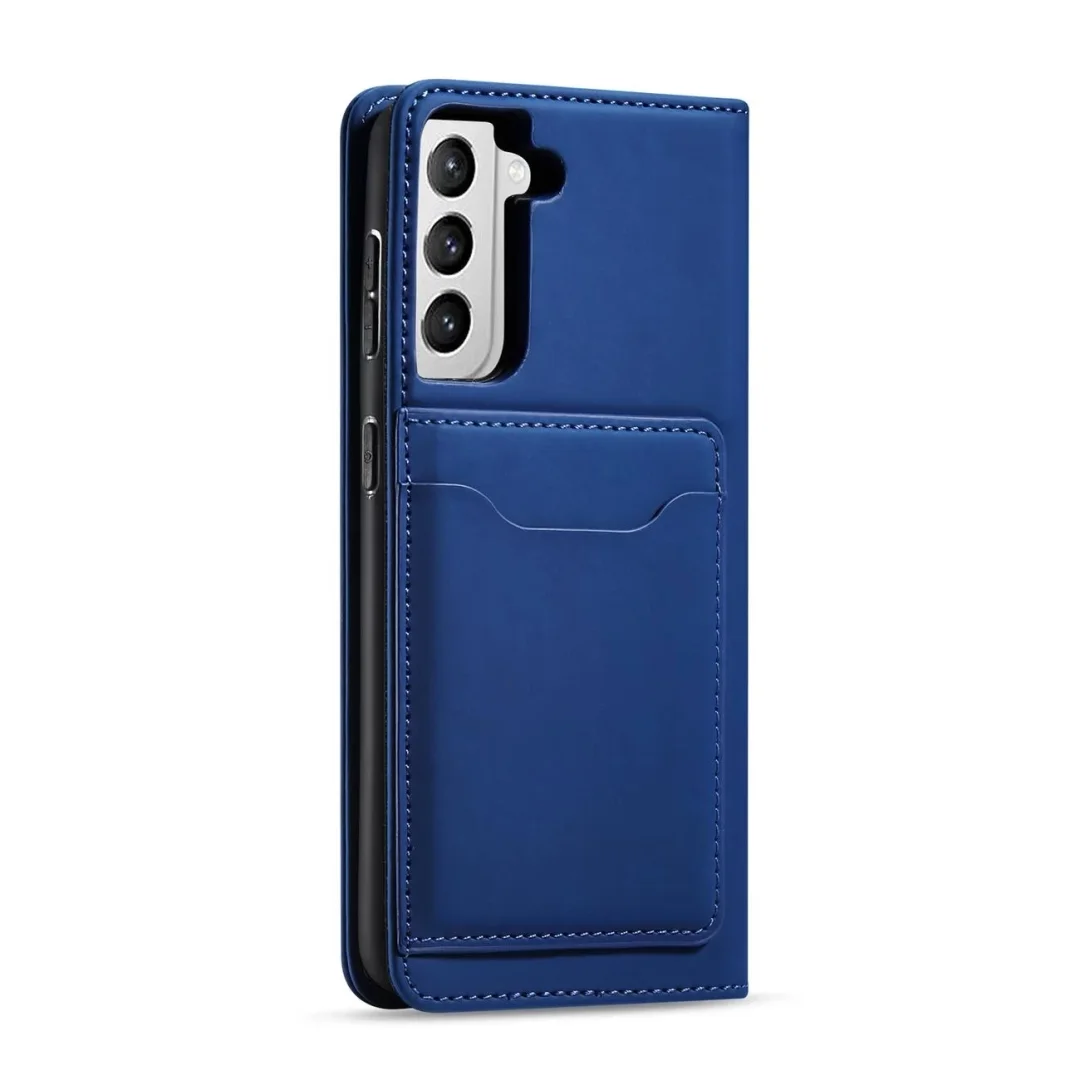 Magnet Card Case etui do Samsung Galaxy S22+ (S22 Plus) pokrowiec portfel na karty kartę podstawka niebieski - 20