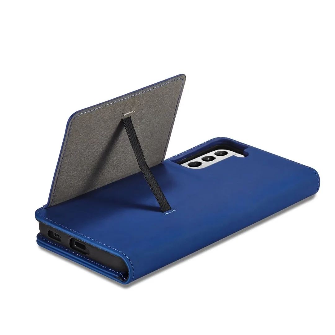 Magnet Card Case etui do Samsung Galaxy S22+ (S22 Plus) pokrowiec portfel na karty kartę podstawka niebieski - 22
