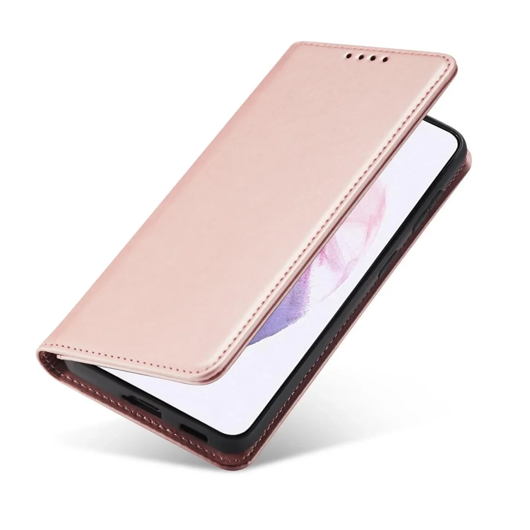 Magnet Card Case etui do Samsung Galaxy S22+ (S22 Plus) pokrowiec portfel na karty kartę podstawka różowy - 18