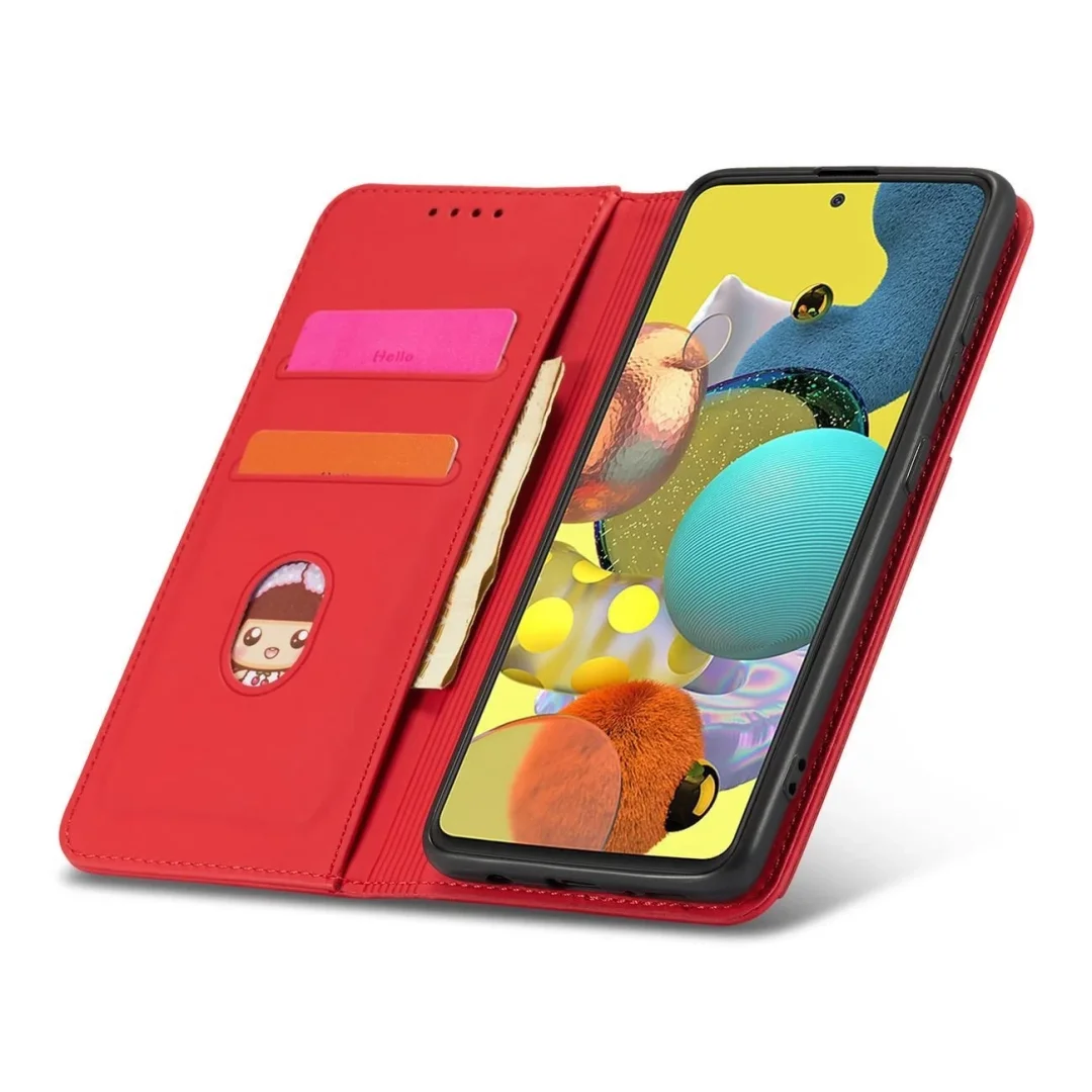 Magnet Card Case etui do Xiaomi Redmi Note 11 pokrowiec portfel na karty kartę podstawka czerwony - 26